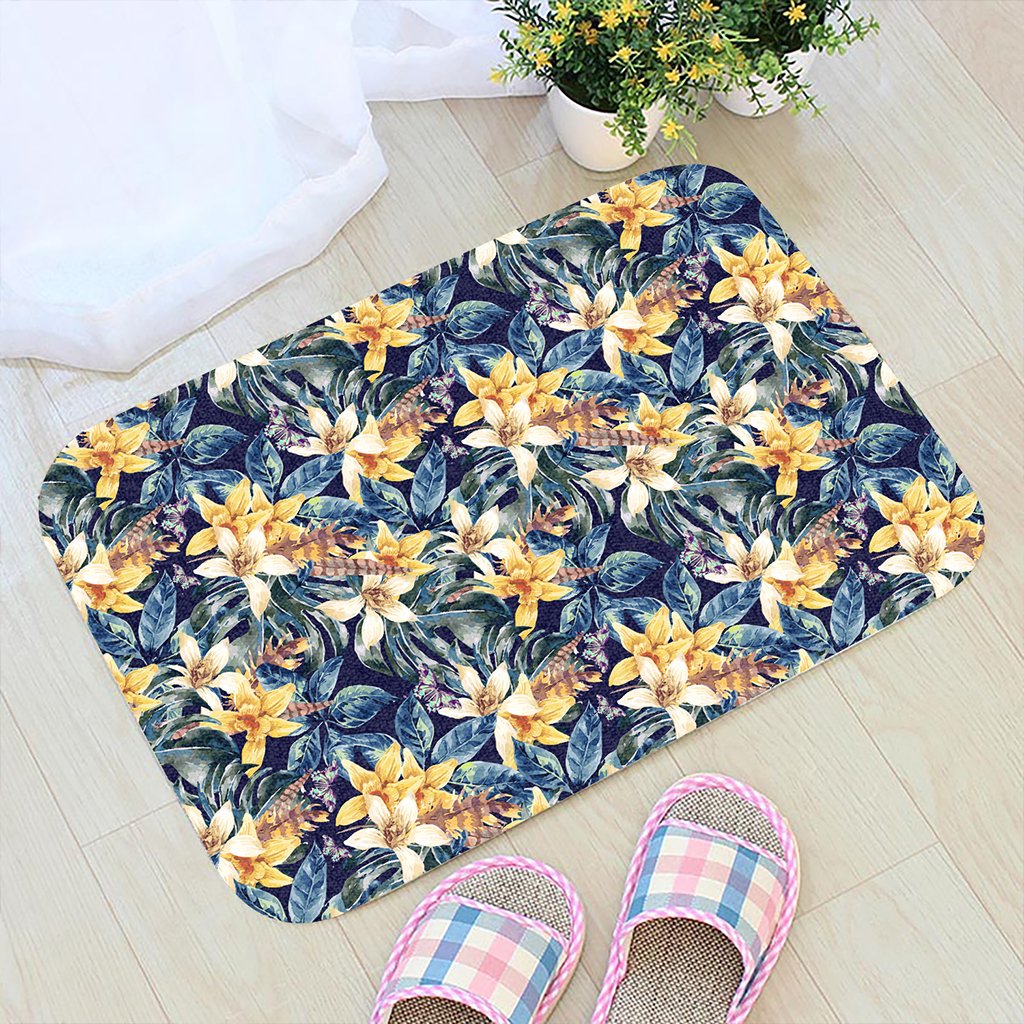 Vintage Floral Hawaii Door Mat - Polynesian Pride