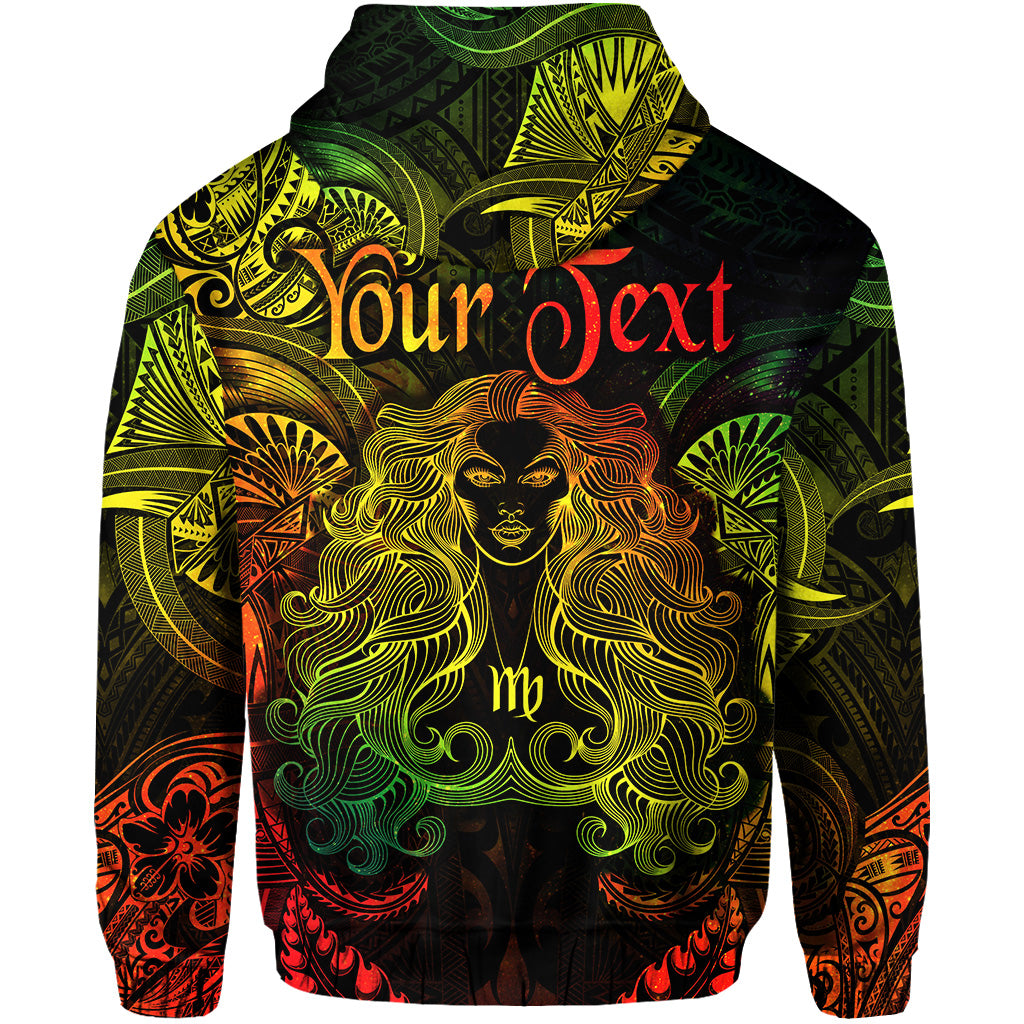Custom Virgo Zodiac Polynesian Zip Hoodie Unique Style Reggae LT8 - Polynesian Pride