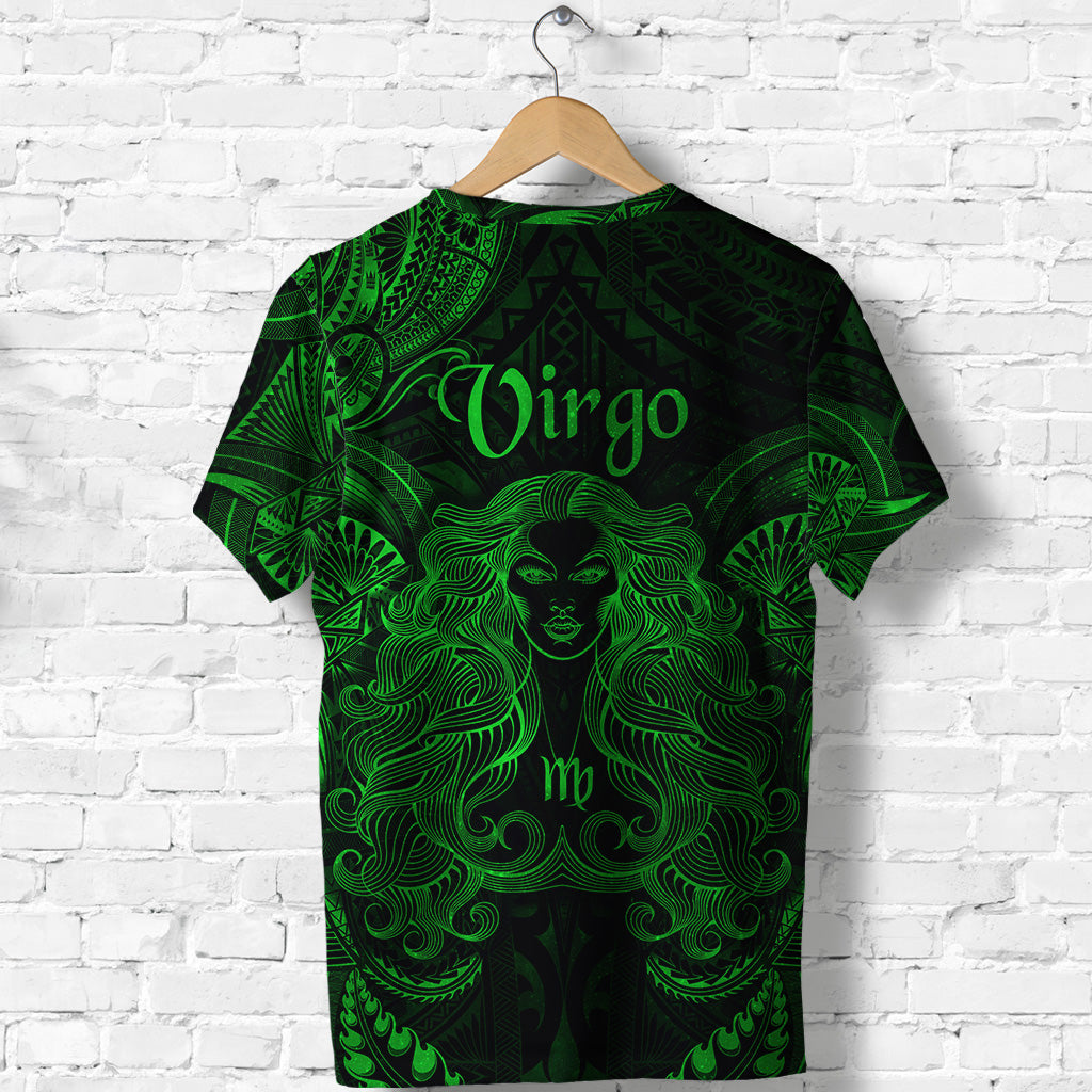 Virgo Zodiac Polynesian T Shirt Unique Style Green LT8 - Polynesian Pride