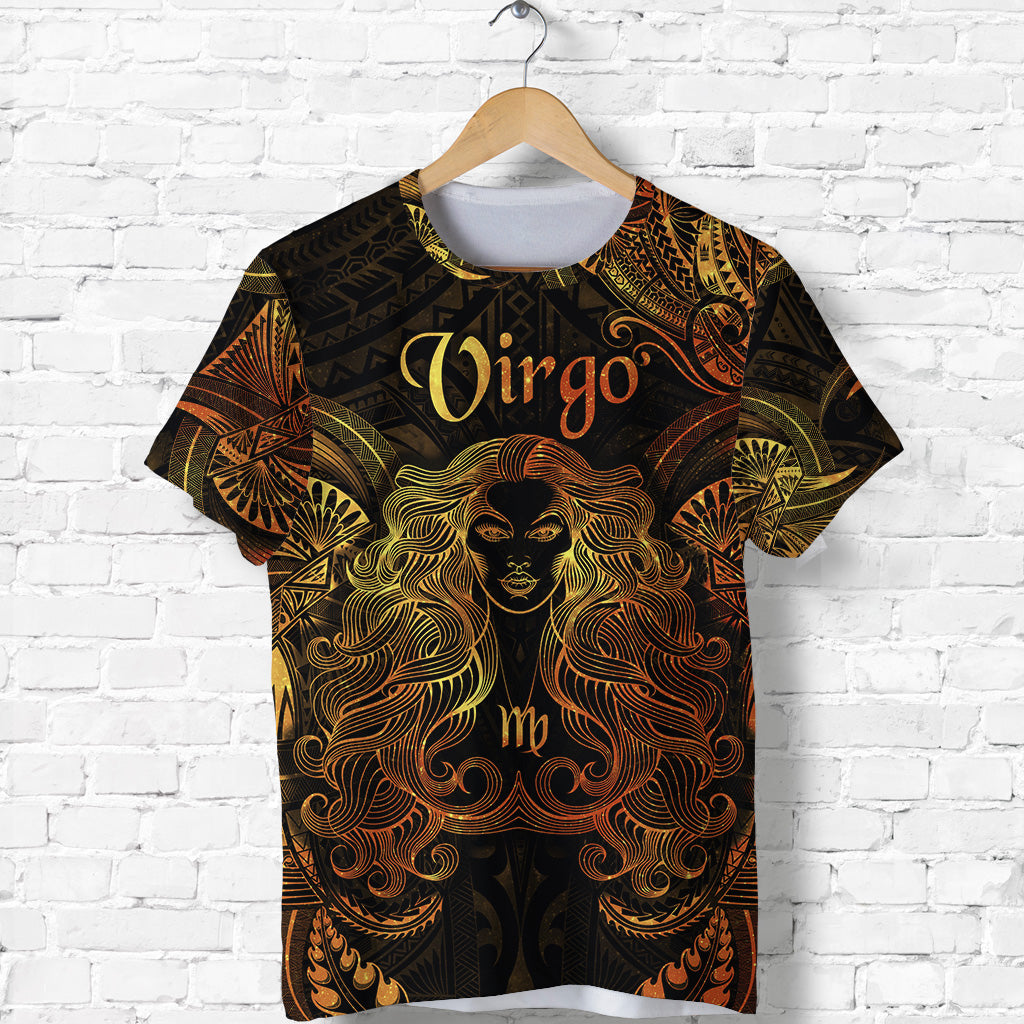 Custom Virgo Zodiac Polynesian T Shirt Unique Style Gold LT8 - Polynesian Pride