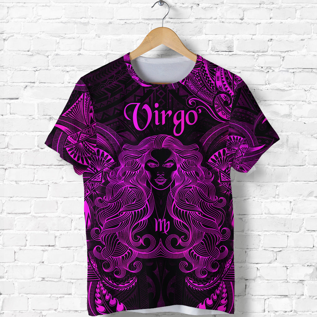 Custom Virgo Zodiac Polynesian T Shirt Unique Style Pink LT8 - Polynesian Pride