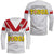 Mate Ma'a Tonga Rugby Long Sleeve Shirt Tongan Kupesi White Style LT9 - Polynesian Pride