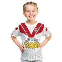 Mate Maa Tonga Rugby T Shirt Tongan Kupesi White Style LT9 - Polynesian Pride