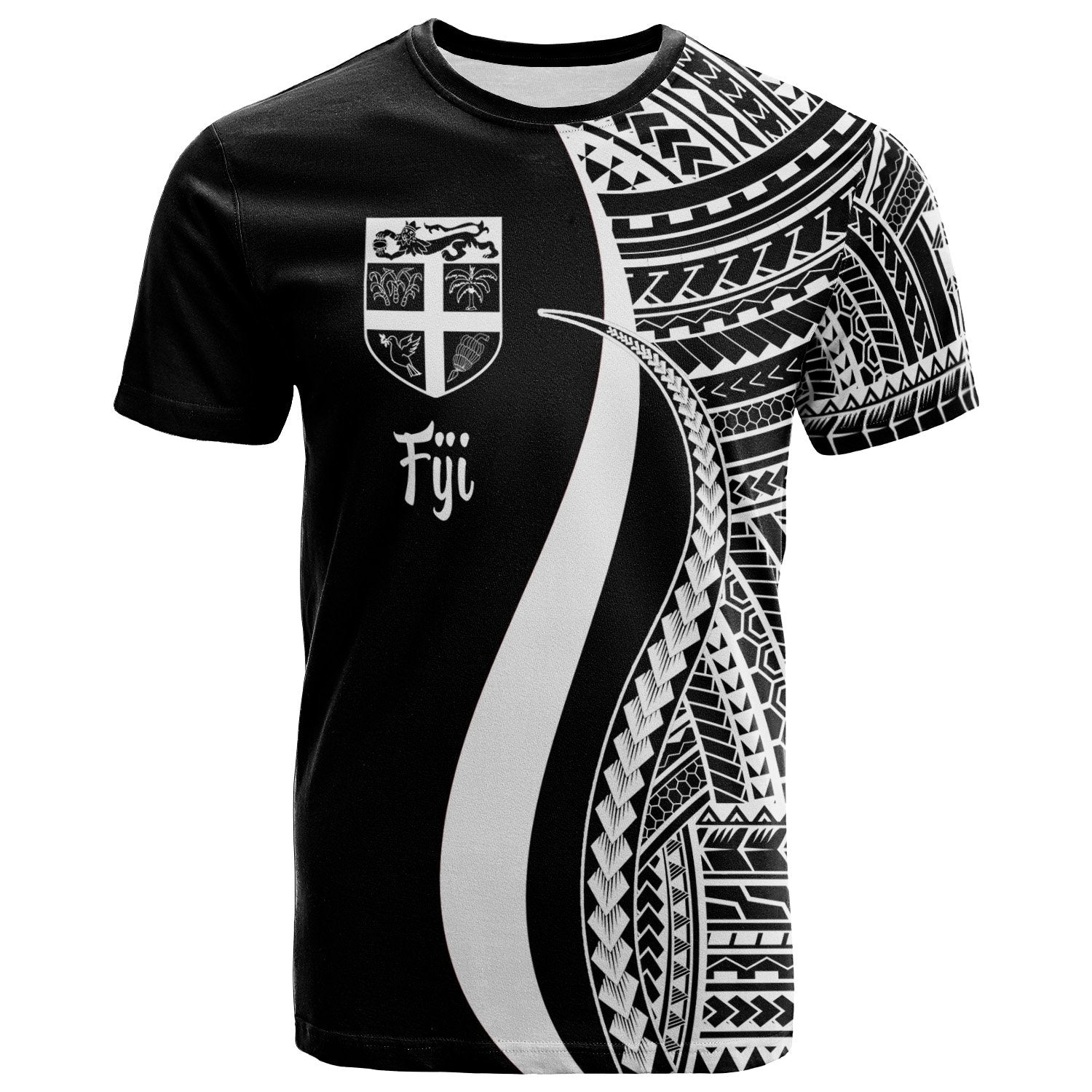 Fiji T Shirt White Polynesian Tentacle Tribal Pattern Unisex White - Polynesian Pride