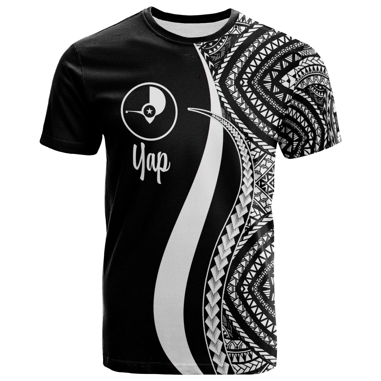 Yap T Shirt White Micronesian Tentacle Tribal Pattern Unisex White - Polynesian Pride