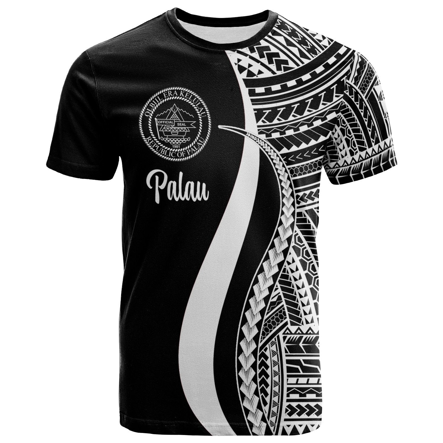 Palau T Shirt White Polynesian Tentacle Tribal Pattern Unisex White - Polynesian Pride