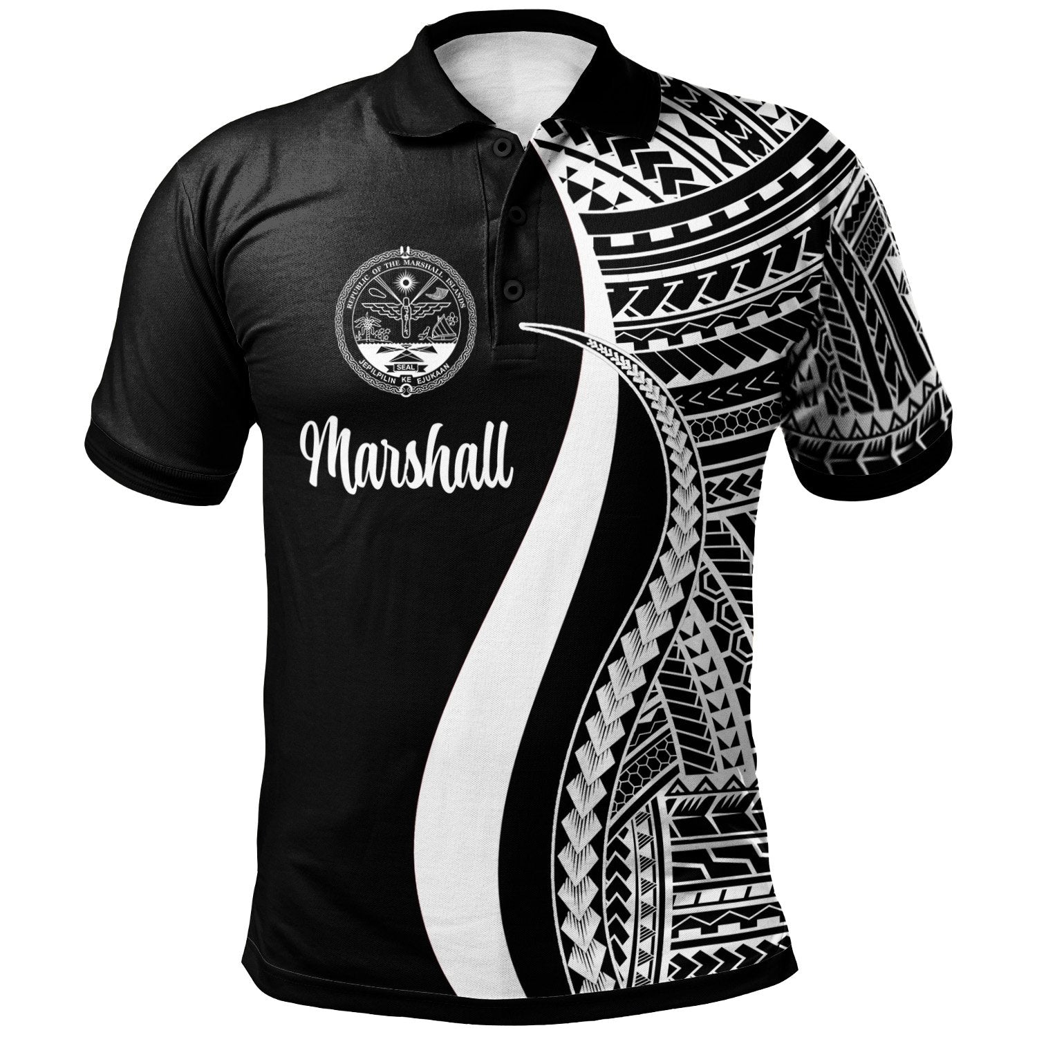 Marshall Islands Polo Shirt White Polynesian Tentacle Tribal Pattern Crest Unisex White - Polynesian Pride