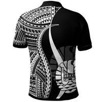 Tahiti Polo Shirt White Polynesian Tentacle Tribal Pattern - Polynesian Pride