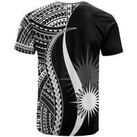 Marshall Islands Custom T Shirt White Polynesian Tentacle Tribal Pattern - Polynesian Pride