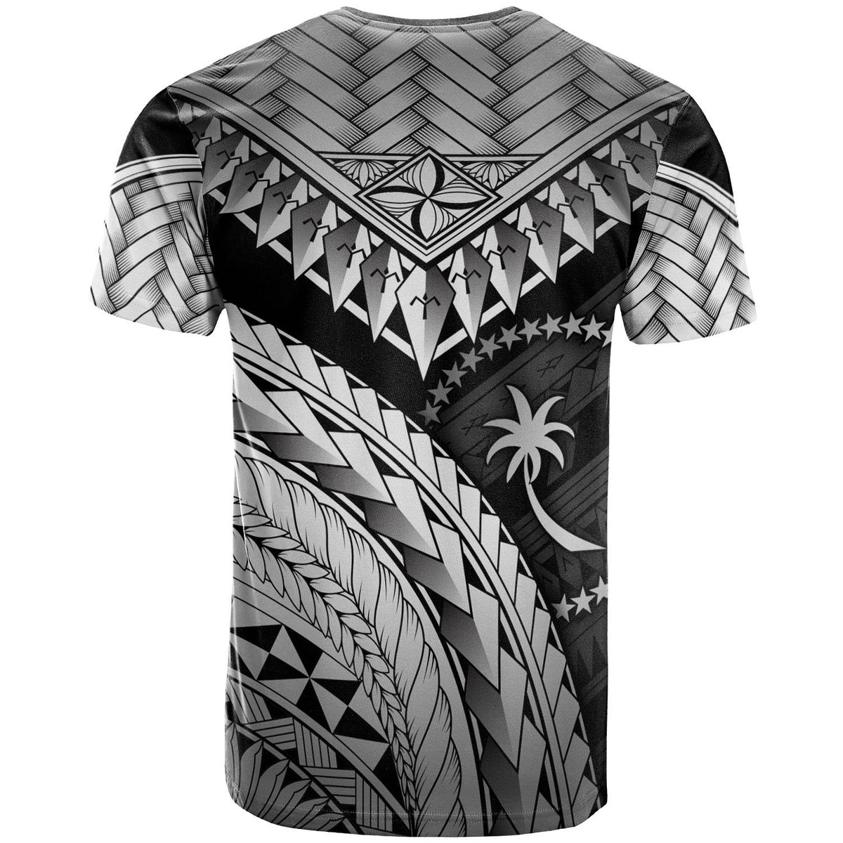 Chuuk T Shirt White Polynesian Necklace and Lauhala - Polynesian Pride
