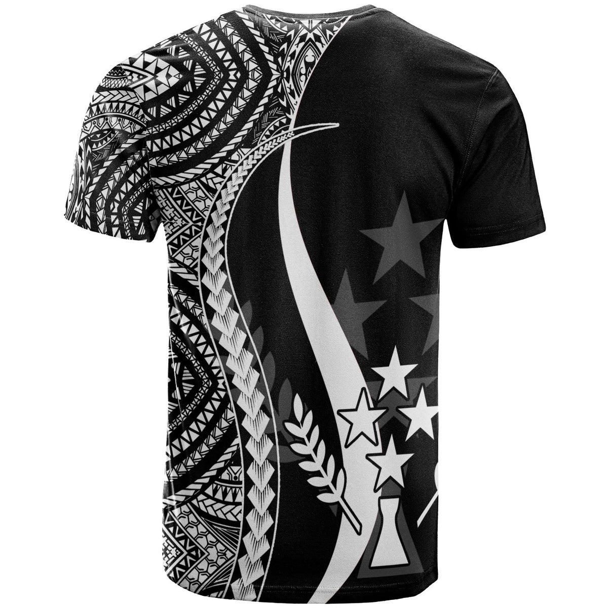 Kosrae Custom T Shirt White Micronesian Tentacle Tribal Pattern - Polynesian Pride