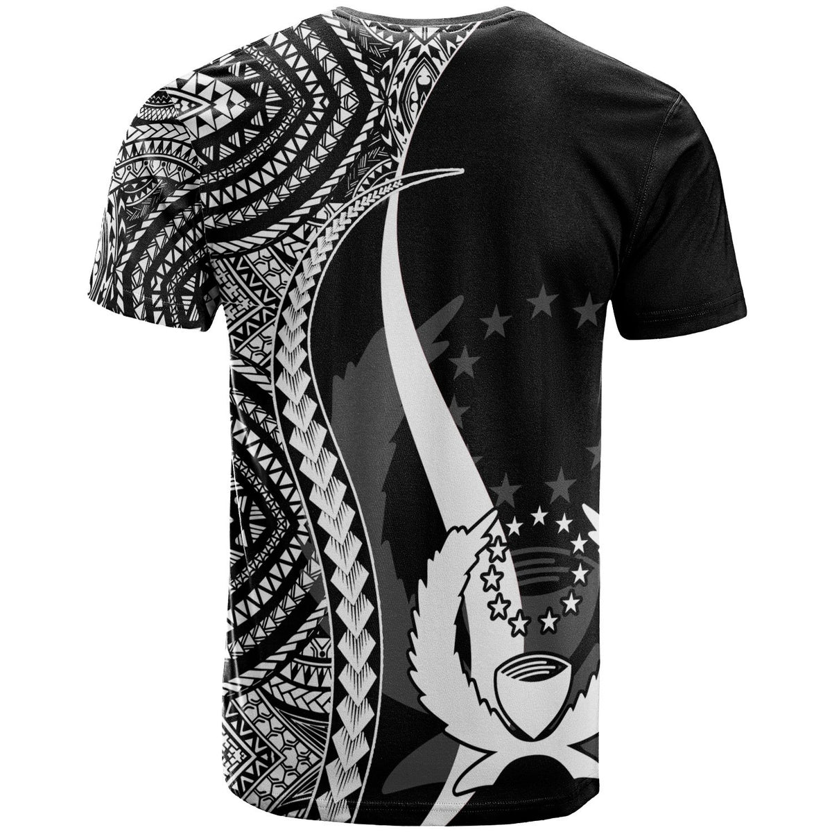 Pohnpei T Shirt White Micronesian Tentacle Tribal Pattern - Polynesian Pride