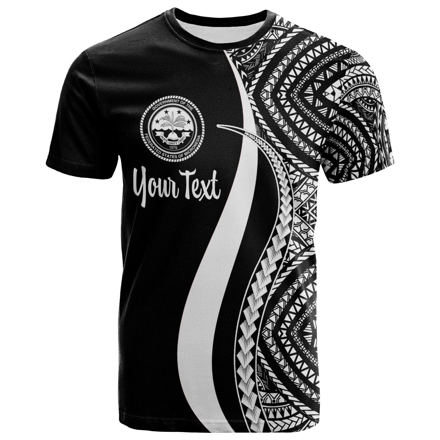 Federated States of Micronesia Custom T Shirt White Micronesian Tentacle Tribal Pattern Unisex WHITE - Polynesian Pride