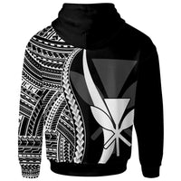 Hawaii Custom Zip up Hoodie White Tentacle Tribal Pattern - Polynesian Pride