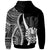 Tahiti Custom Zip up Hoodie White Tentacle Tribal Pattern - Polynesian Pride