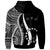 Cook Islands Hoodie White Tentacle Tribal Pattern - Polynesian Pride