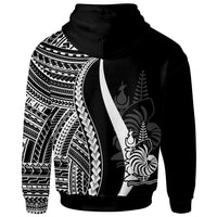 New Caledonia Hoodie White Tentacle Tribal Pattern - Polynesian Pride