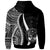 Marshall Islands Zip up Hoodie White Tentacle Tribal Pattern Crest - Polynesian Pride