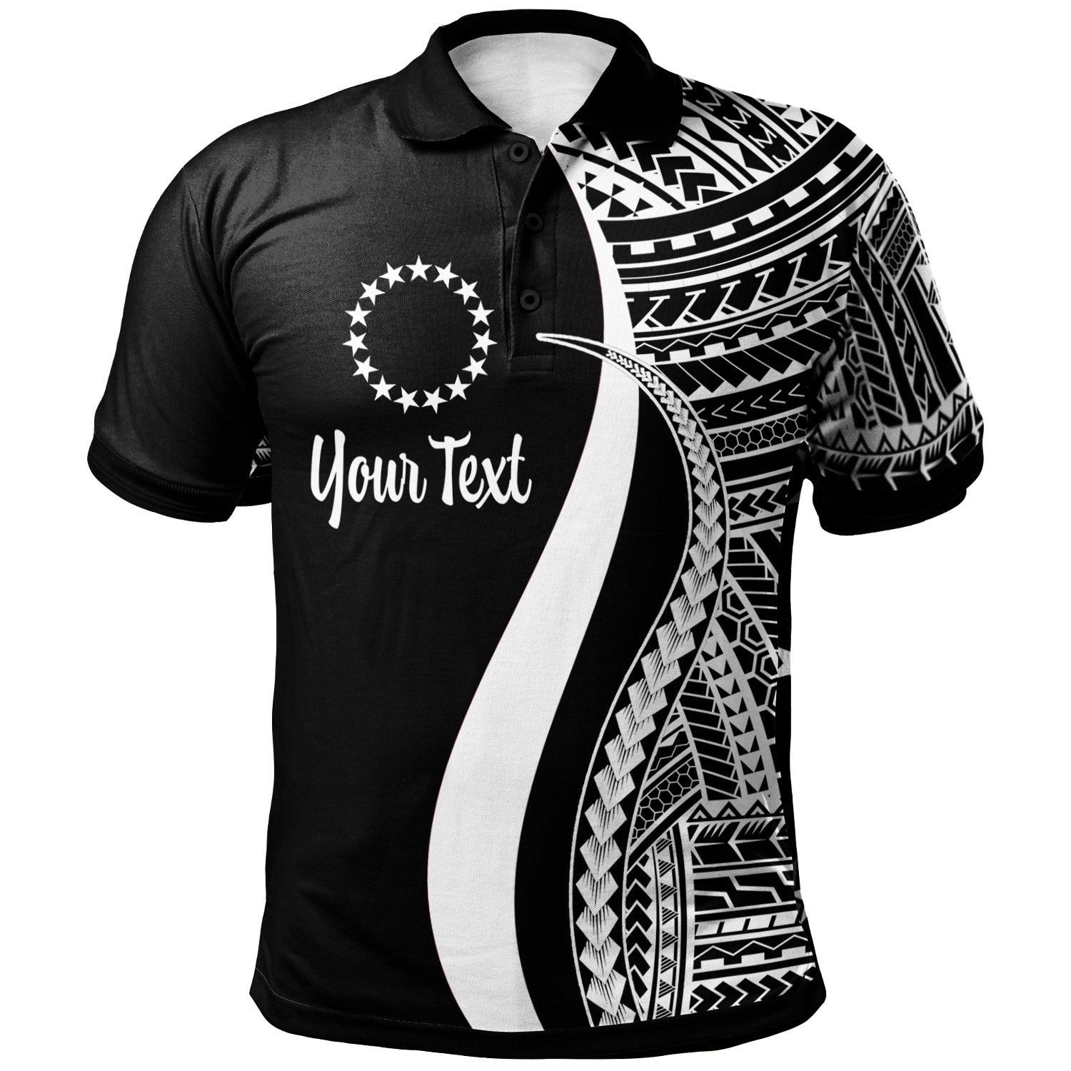 Cook Islands Custom Polo Shirt White Polynesian Tentacle Tribal Pattern Unisex White - Polynesian Pride