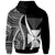 Wallis and Futuna Custom Zip up Hoodie White Tentacle Tribal Pattern - Polynesian Pride