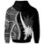 Nauru Custom Zip up Hoodie White Tentacle Tribal Pattern - Polynesian Pride