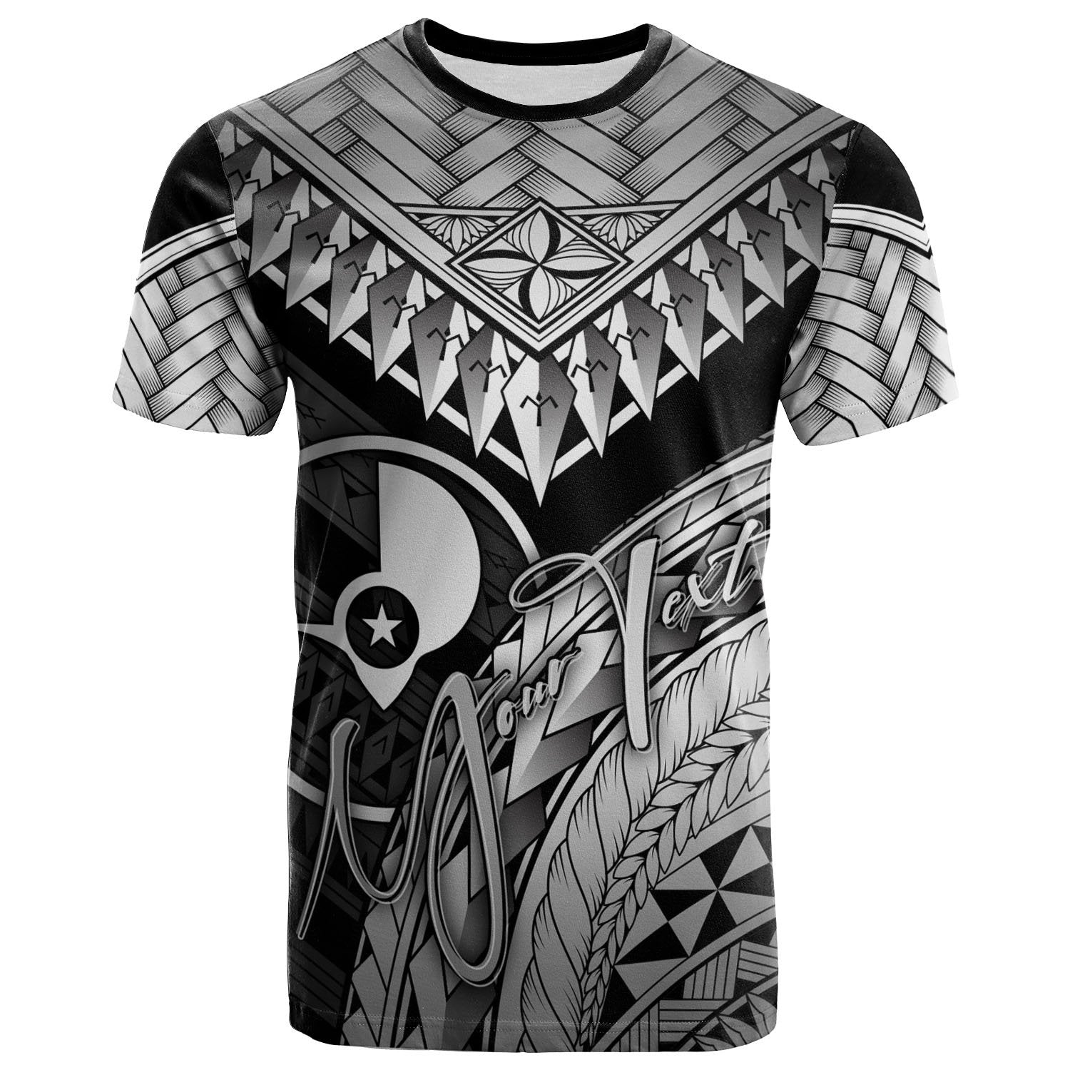 Yap Custom T Shirt White Polynesian Necklace and Lauhala Unisex Art - Polynesian Pride