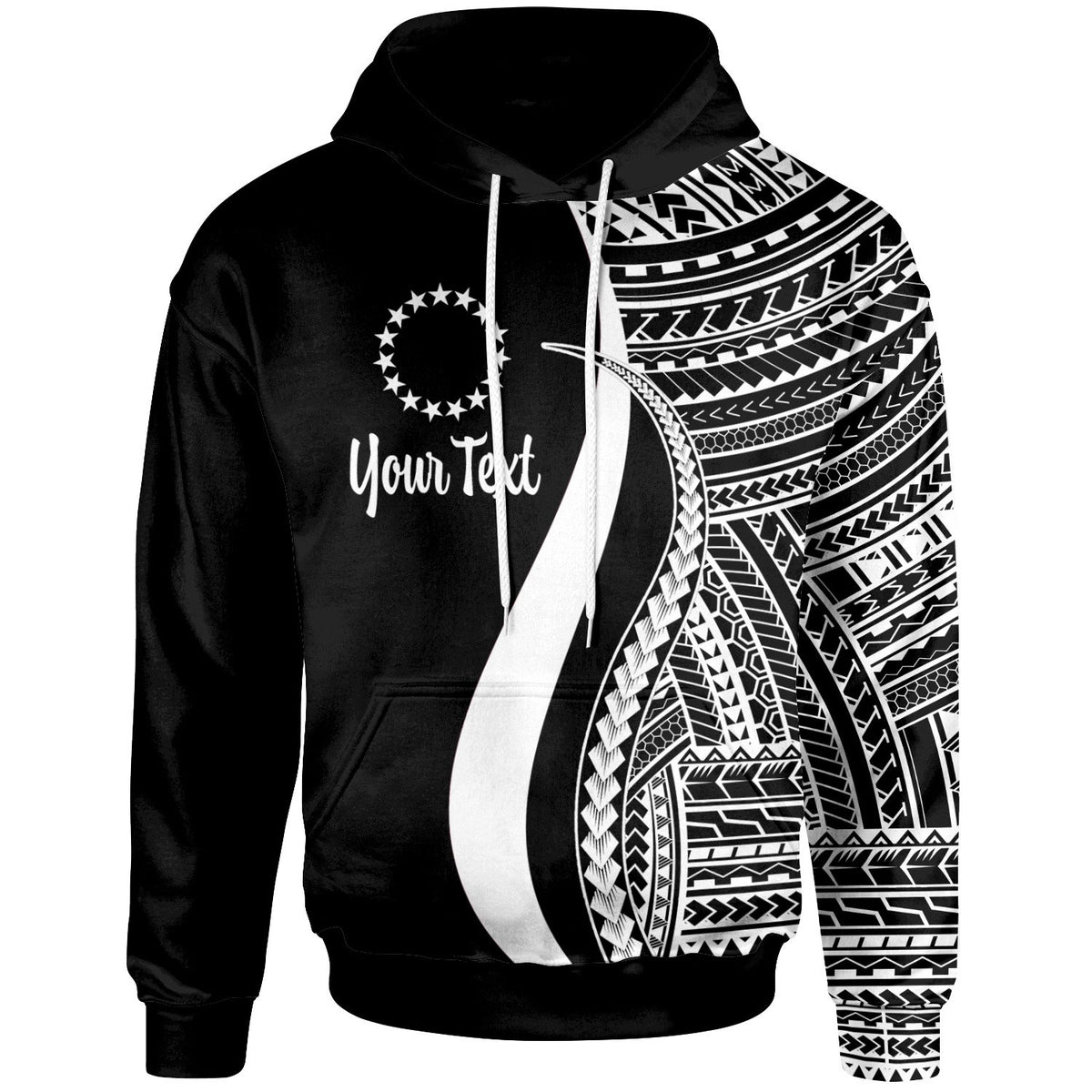 Cook Islands Custom Hoodie White Tentacle Tribal Pattern Unisex White - Polynesian Pride