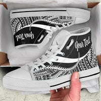 Chuuk Custom Personalised High Top Shoes White - Polynesian Tentacle Tribal Pattern - Polynesian Pride