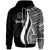 Palau Custom Zip up Hoodie White Tentacle Tribal Pattern Unisex White - Polynesian Pride