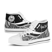 Tahiti Custom Personalised High Top Shoes White - Polynesian Tentacle Tribal Pattern - Polynesian Pride