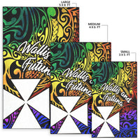 Wallis and Futuna Area Rug - Rainbow Polynesian Pattern - Polynesian Pride