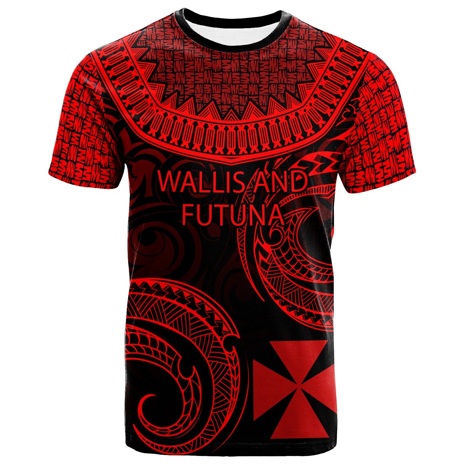 Wallis and FutunaT Shirt Unique Serrated Texture Red Unisex Red - Polynesian Pride