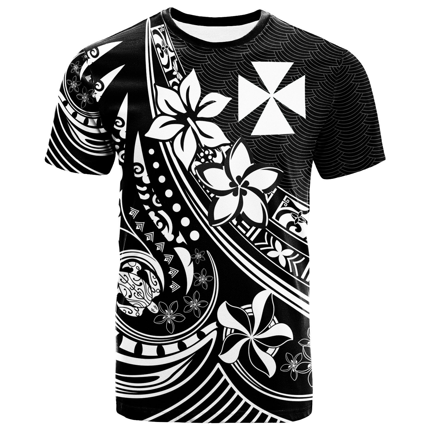 Wallis and Futuna T Shirt The Flow of The Ocean Unisex Black - Polynesian Pride