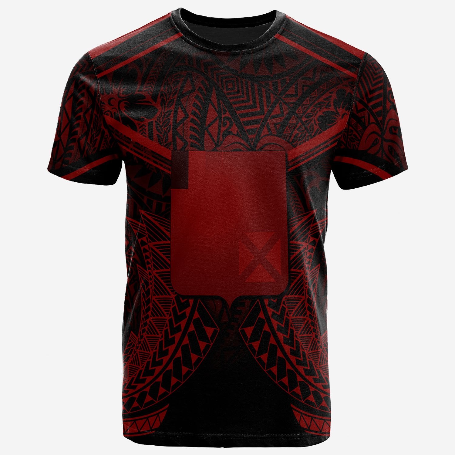 Wallis and Futuna T Shirt Wallis and Futuna Seal With Red Line Style Unisex Black - Polynesian Pride