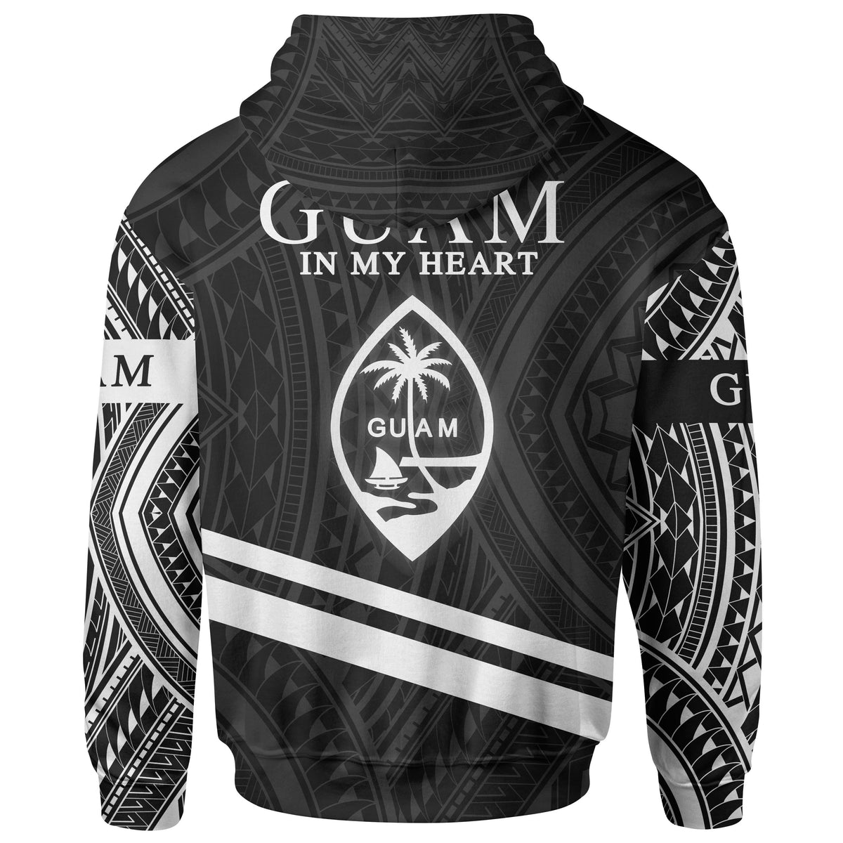 Guam Zip Hoodie In My Heart Style Polynesian Patterns - Polynesian Pride