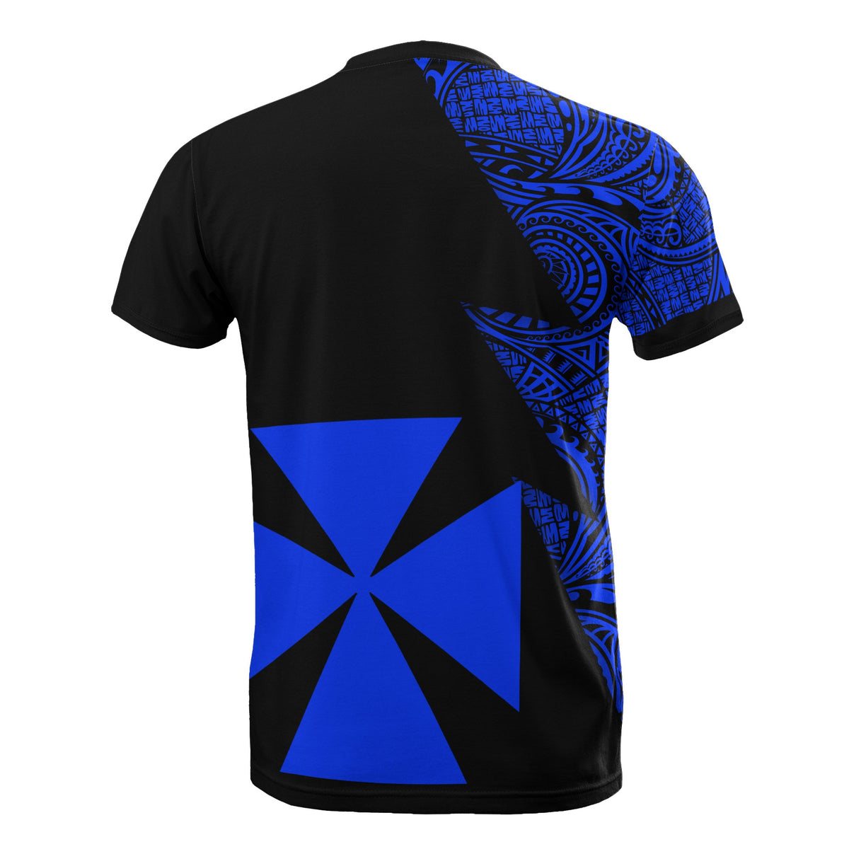 Wallis and Futuna Custom T Shirt Polynesian Pattern Blue Style - Polynesian Pride