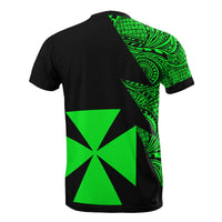 Wallis and Futuna T Shirt Polynesian Pattern Green Flash Style - Polynesian Pride