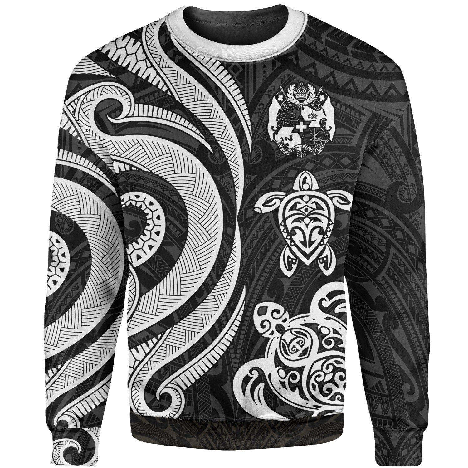 Tonga Sweater - White Tentacle Turtle Unisex White - Polynesian Pride