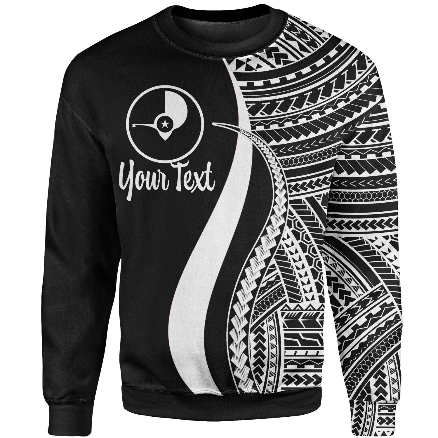 Yap Custom Personalised Sweatshirt - White Polynesian Tentacle Tribal Pattern Unisex White - Polynesian Pride