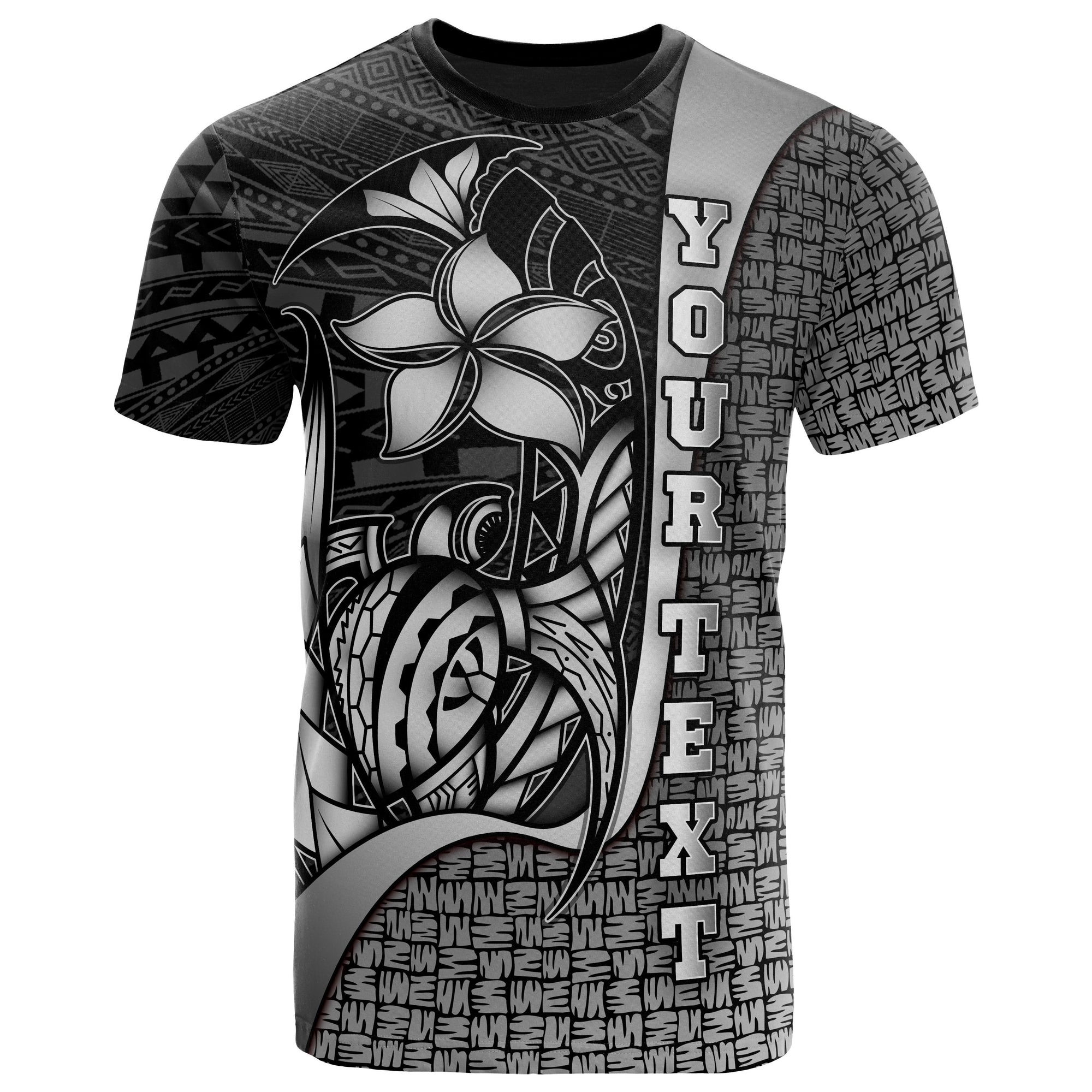 Tahiti Polynesian Custom T Shirt White Turtle with Hook Unisex WHITE - Polynesian Pride