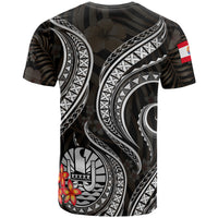 Tahiti Polynesian T Shirt Black Plumeria - Polynesian Pride