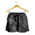 Hawaii Kanaka Turtle Fern Leaves Polynesian Women's Short - Quini Style - AH Women Grey - Polynesian Pride