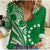(Custom Text and Number) Cook Islands Tatau Women Casual Shirt Symbolize Passion Stars Version Green LT13 Female Green - Polynesian Pride