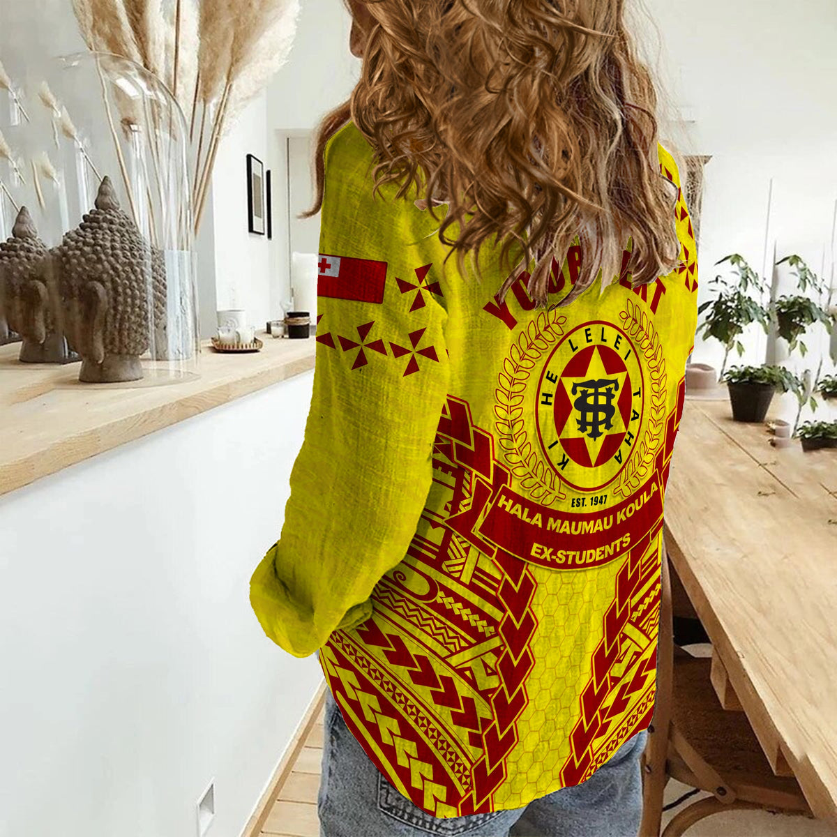 (Custom Personalised) Tonga High School Women Casual Shirt Gold LT13 - Polynesian Pride