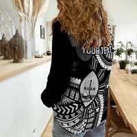 (Custom Personalised) Guam and Philippines Women Casual Shirt Guaman Filipinas Together Black LT14 - Polynesian Pride