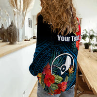 (Custom Personalised) Yap State Women Casual Shirt FSM Hibiscus Flowers Mix Polynesian LT14 - Polynesian Pride