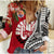 Tahiti Islands Women Casual Shirt Polynesian Shark Mix Tropical Flowers LT14 Female Red - Polynesian Pride