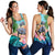 Polynesian Turtle Coconut Tree And Orchids Women Racerback Tank LT14 Blue - Polynesian Pride