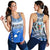 Fiji Women Racerback Tank Kaiviti Fijian Special Tapa Pattern LT14 Blue - Polynesian Pride