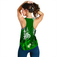 (Custom Personalised) New Caledonia Women Racerback Tank Nautilus Green Polynesian Hibiscus LT13 - Polynesian Pride